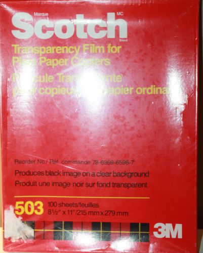 3M Scotch Transparency Film for Plain Paper Copiers 100 sheets 8.5 x 11 NEW 503