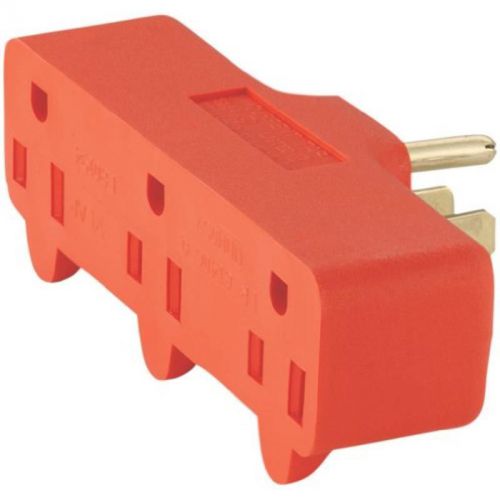 15-Amp 2-Pole 125-Volt Single Receptacle to Three Outlet Cube Tap, Orange 4402RN