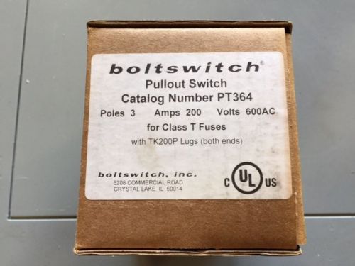 PT364 NEW IN BOX - Boltswitch 200 amp 600 volt 3 pole - Pullout Switch- Fusible