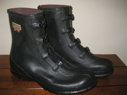 Men&#039;s Servus Black Rubber Overshoes 4 Buckle Fits Over Size 11 Mud Boot