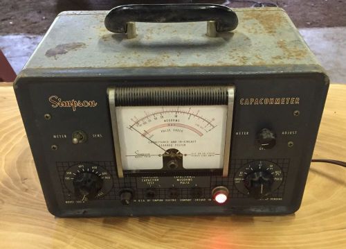 Vintage Simpson Capacohmeter Model 383-A-  Capacitor Tester Equipment Made In US