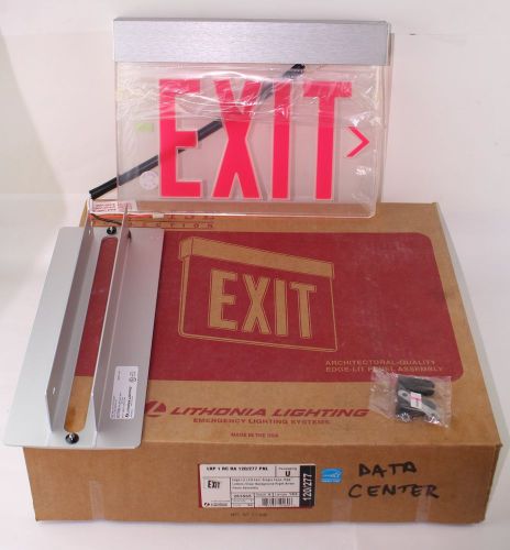 Lithonia lighting edge-lit emergency exit sign lrp-1-rc-ra-120/277-pnl nib for sale