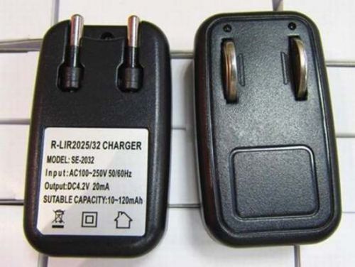 batteries CR2032 LIR2032 2025 Coin Button Cell Battery Charger EU Plug 110v 220v
