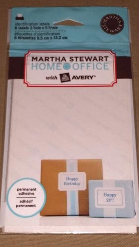 MARTHA STEWART Home Office w/Avery Identification Label 6ct 3-3/4&#034; x 5-3/16&#034;
