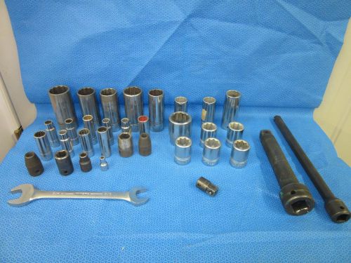 34 williams sockets socket extension 1/2&#034; 3/8&#034; sae wrench military surplus used for sale
