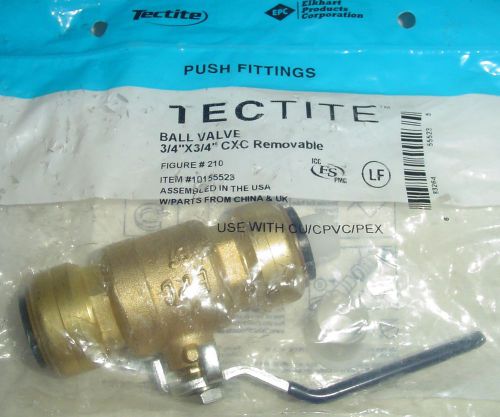 New~~3/4&#034;x3/4&#034; tectite ball valve, cxc removable~elkhart  10155523 push on for sale