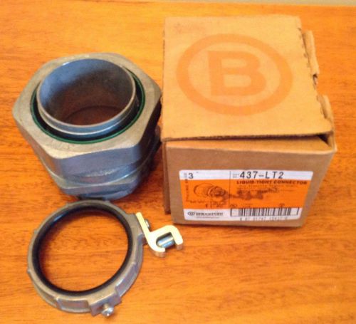 Bridgeport 3&#034; inch electrical sealtight connector.437-lt2.new.w ground nut. for sale