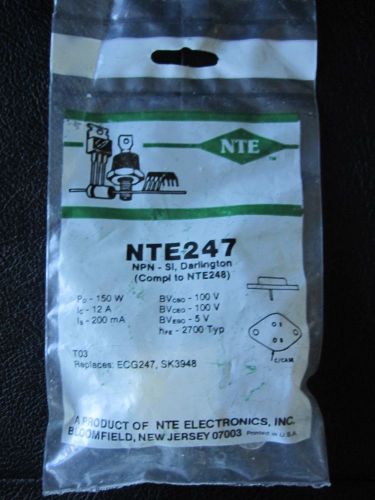 NTE NTE247 TRANSISTOR -  CROSS TO ECG247 &amp; SK3948