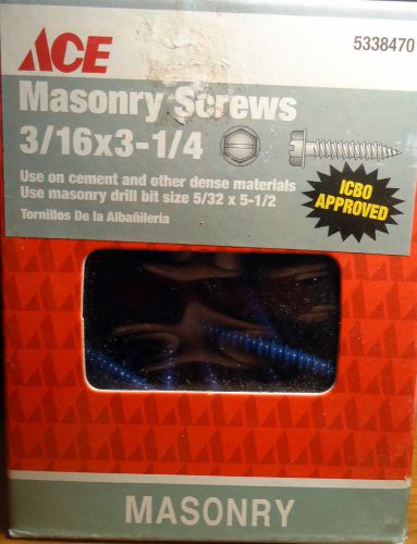 1 lbs slotted drive bit concrete masonry anchors, 3/16 screws 3-1/4&#034; for sale