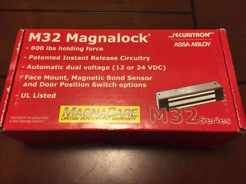 Securitron m32 magnalock 12 24 vdc 600lb hold force mag lock for sale