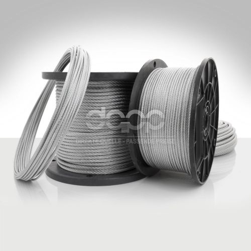 [bulk] 500 ft x 1/4 inch stainless steel wire rope - 7x7 (6mm x ~152m) for sale