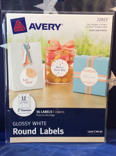 Avery Print-to-the-Edge Round Labels 22923 2-Inch Diameter Glossy White Pack