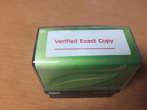 RED Self Inking Rubber Stamp - Verified Exact Copy