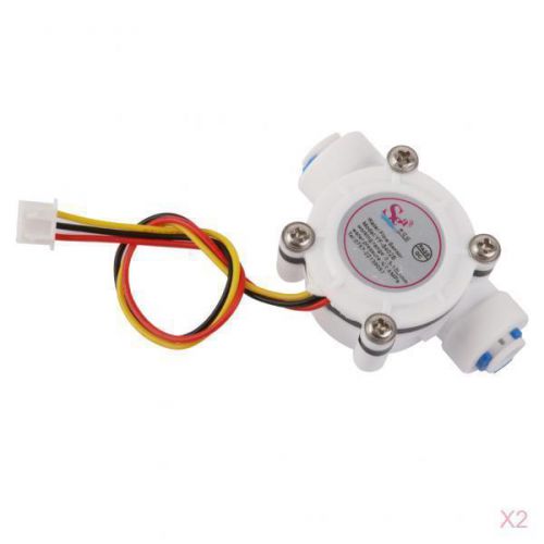 2x 0.3-10L/min Water Flow Hall Sensor Flowmeter Controller for 6.35mm PE Pipe