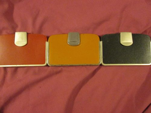 LOT OF THREE RED TAN BLACK METAL CLASP BUSINESS CARD HOLDERS BRAND NEW