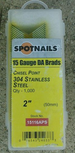 Spotnails 15 Gauge Angled Finish Nails 2&#034; DA Style 34 Degree STAINLESS STEEL