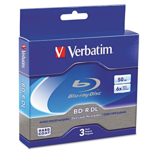 &#034;Verbatim Blu-Ray Bd-R Dual-Layer, 50 Gb, 3/pk&#034;