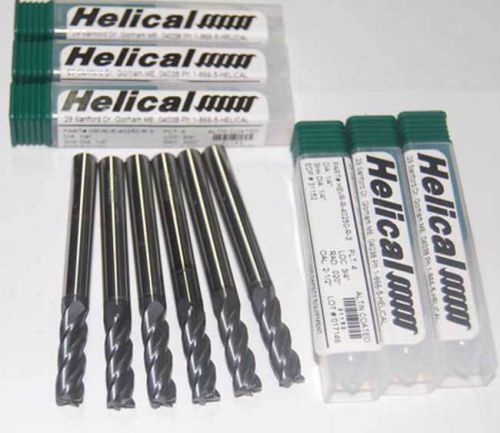 6 pc. helical 1/4&#034; variable pitch end mills w/c.r for stainless steel &amp; titanium for sale