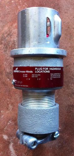 Crouse-hinds bp49 explosion proof 2w 3p plug 30amp for use with fsqc230 (new) for sale
