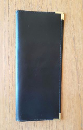 Black Faux Leather Business Card Holder Organizer Display Case Book Slimline