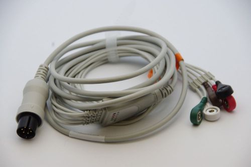 ECG EKG CABLE  5 LEADS Spacelabs Datascope Dinamap GE Physio-control AAMI USA