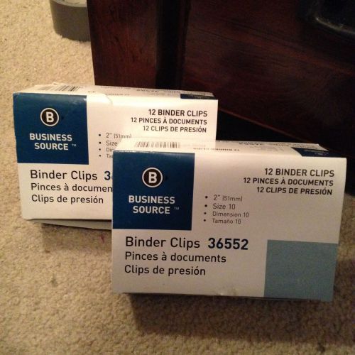 Binder Clips 2&#034; Business Source (2 Boxes)