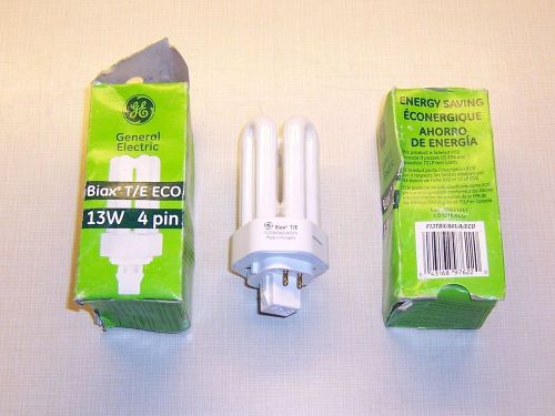 GE  F13TBX/A/ECO Compact Fluorescent Bulbs, 13W 4 Pin GX24q-1, 2pcs., N.O.S.