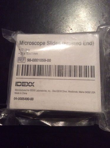 Idexx Microscope Slides, Fosted Ends, 72 In Box, 25X75X1Mm, 98-0001059-00