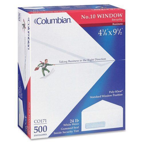 Columbian co171 (#10) 4-1/8x9-1/2-inch poly-klear left window security tinted wh for sale