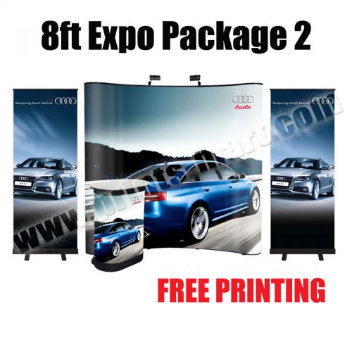 8&#039; trade show pop up display expo package banner stand free banner printing for sale