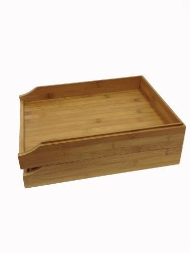 Buddy Products Bamboo 2-Tier Letter Tray, 12.5 x 4 x 9.5 Inches (BB-009)