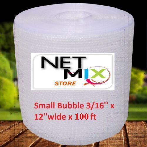 100 FEET Bubble + Wrap Roll Small Bubbles Perforated 3/16 100 Ft long 12&#034; Wide