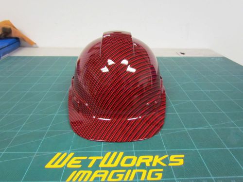 New Custom pyramex (CAP STYLE) Hard Hat W/ratchet suspension RED CARBON FIBER