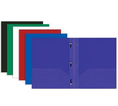 Bazic BAZIC Solid Color 2-Pockets Poly Portfolio w/ 3 Prongs (Case of 48)