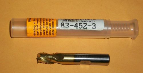 3/8&#034; roughing end mill hss cobalt fine pitch 3 flute 3/8&#034; shank loc 9/16&#034;  new for sale