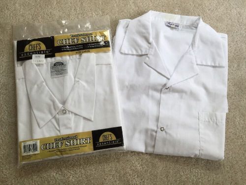 Lot Of 2 White Chef Shirts- Short Sleeve-size Large