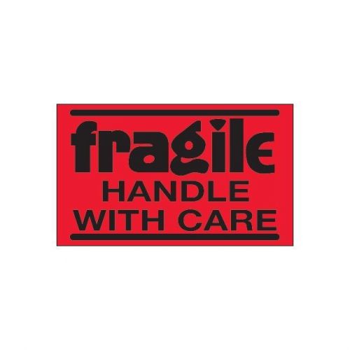 &#034;Tape Logic Labels, &#034;&#034;Fragile Handle With Care&#034;&#034;, 3&#034;&#034; x 5&#034;&#034;, Fluorescent Red, 50