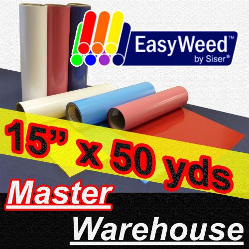 Siser easyweed heat transfer vinyl material heat press 15&#034; x 50 yds - 31 colors for sale