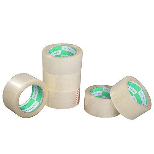New 6 pack clear carton sealing tape 2 x 110 yds 2.0 mils free shipping for sale