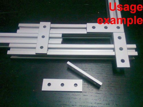 Aluminum T-slot 20x20 profile 3-hole join flat connect 60x18x4mm plate, 8-pieces