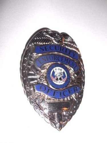 Best Lite SECURITY ENFORCEMENT OFFICER NICKEL PLATED METAL 3&#034;  Badge.