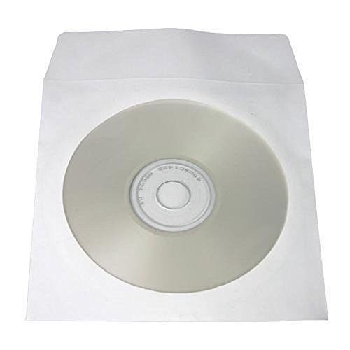 Yens® Yens 1000 pcs White CD DVD Paper Sleeves Envelopes with Flap and Clear