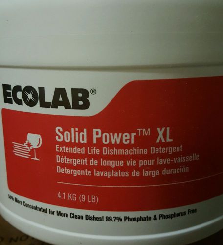 New &amp; Fresh! Ecolab # 6100185 Solid Power XL Machine Dishwashing Detergent.