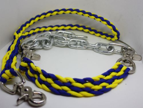 goat show collar and lead electric blue and neon yellow
