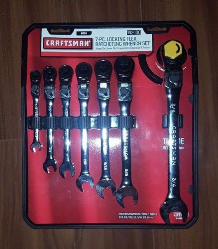 Craftsman 7pc Standard Reversible Locking Flex Ratcheting Wrench New Set # 42400