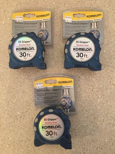 Komelon stainless steel gripper 30 ft. measuring tape (ss130) (3 tapes) for sale