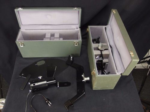 Lot of 2 Haag-Streit Ag Slit Lamp Accessory Kits w/Hard Case Optometry Equipment