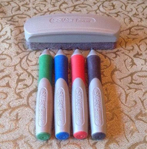 Smart Board 600 S Pens/Stylus Eraser Set Red/Green/Blue/Black Markers Gentle Use
