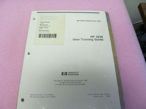 AGILENT HP 3235 SWITCH/TEST UNIT USER TRAINING GUIDE,  UNOPENED