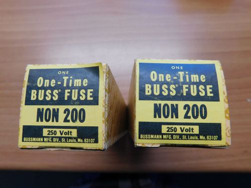 BUSS NIB ONE-TIME FUSS NON 200 / 250 VOLTS WITH BOXES (2) ELECTRICITY ELECTRIC
